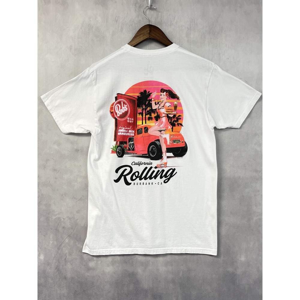 Bobs Big Boy Graphic T Shirt Size M Burbank California Rolling Pinup Hot Rod